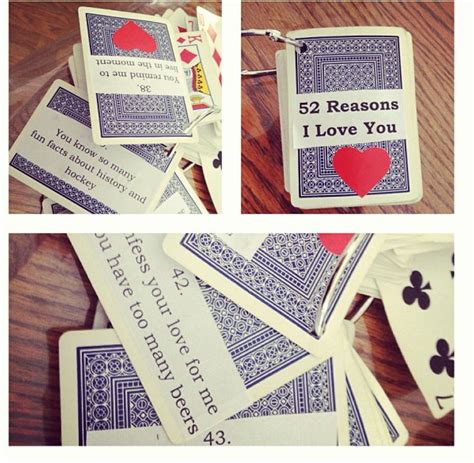 52 Reasons I Love You Deck Of Cards Metal Hoop Hole Punch Glue And