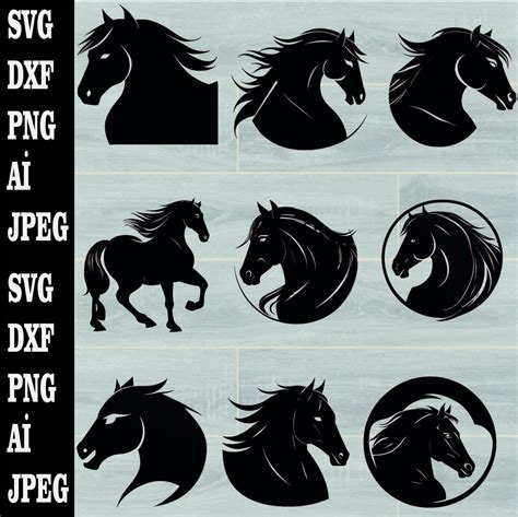 Horse Silhouette Horse Svg Horseshoe Svg Horse Head Svg Horse Vector