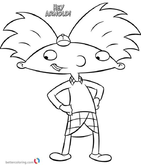 Hey Arnold Coloring Pages Arnold Smiling Free Printable Coloring Pages