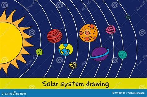 Solar System Drawing Stock Vector Illustration Of Creative 24046036