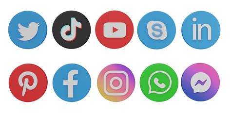 Social Media Icons On Transparent Background Instagram Facebook