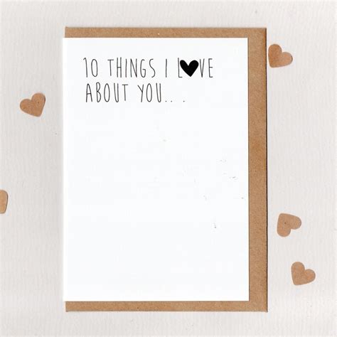 10 Things I Love About You Greeting Card Valentines Etsy Australia