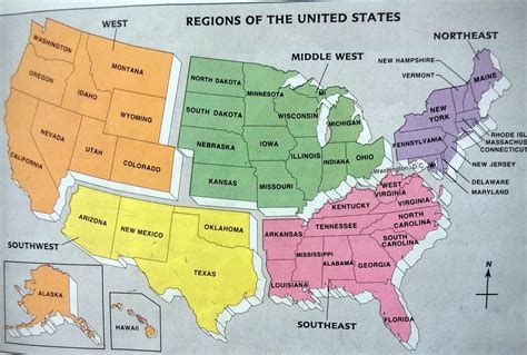 Free Printable Map Of The 5 Regions Of The Us