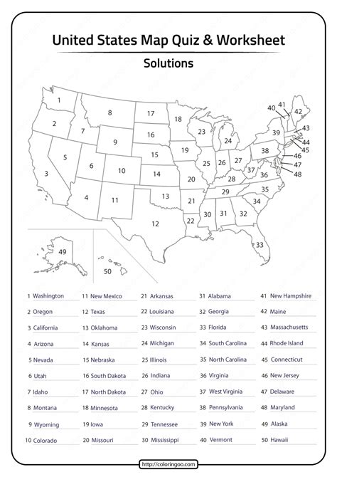 United States Geography Worksheets