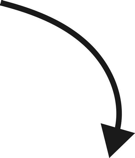 Hand Drawn Curved Arrow Shape Arrow Line 21998867 Png