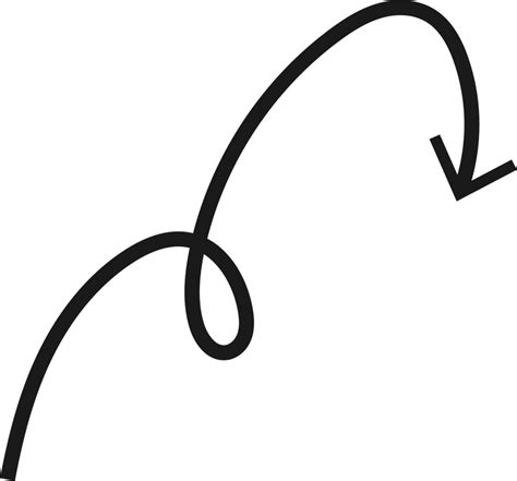 Hand Drawn Curved Arrow Shape Arrow Line 21998933 Png