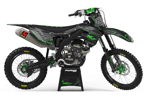 Custom Dirt Bike Graphics Kit Kawasaki Vertex Black Ca39b1 Custom