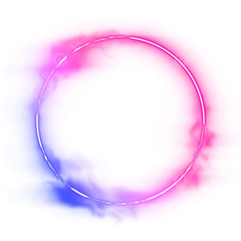 Pink Blue Neon Border Smoke Circle Frame Neon Neon Border Border Png