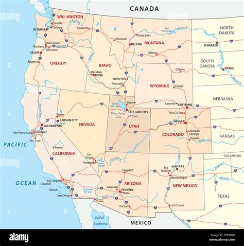 Western Region Of The United States Map United States Map