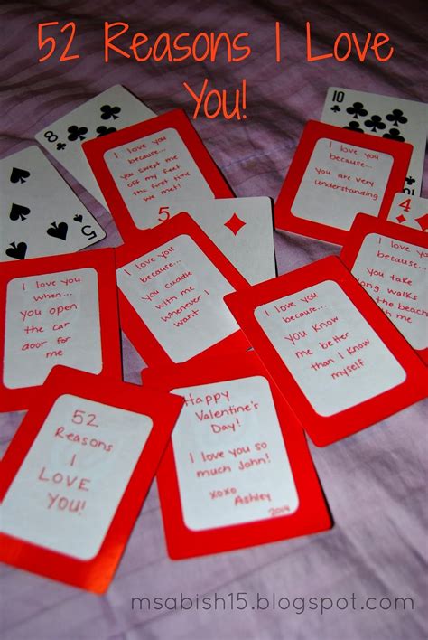 21 Things I Love About You Deck Of Cards Template