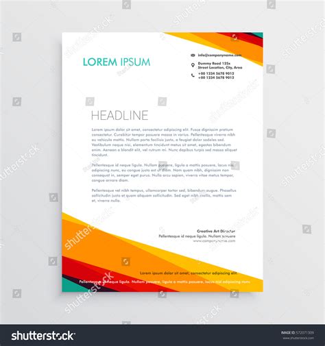 Abstract Colorful Letterhead Design Template Your Stock Vector