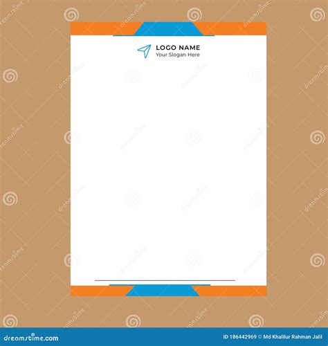 New Colorful Business Letterhead Template Stock Vector Illustration