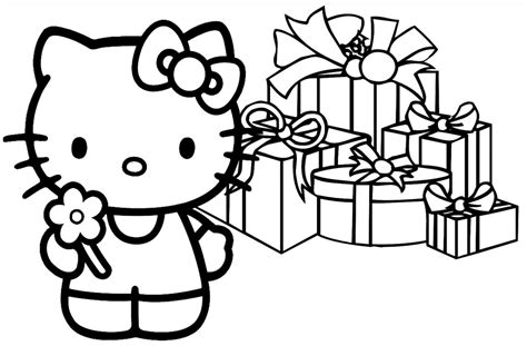 Gambar Mewarnai Hello Kitty Lucu