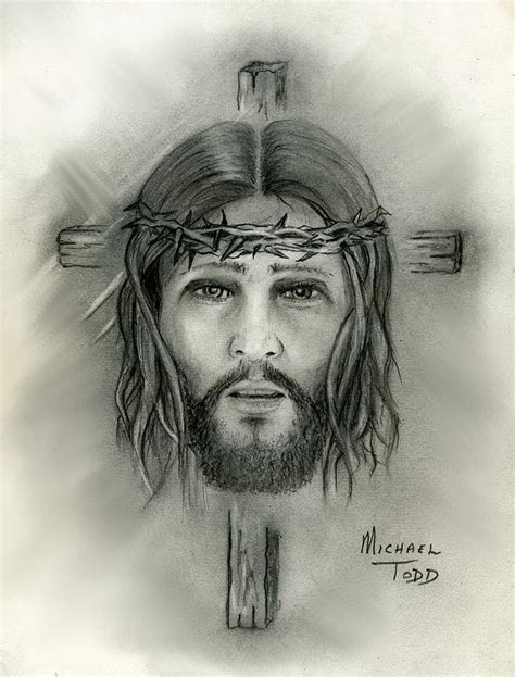 Jesus Christ Face Pencil Drawing