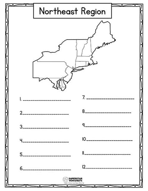 Free Printable Us Regions Worksheets