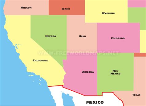 Southwestern Us Political Map By