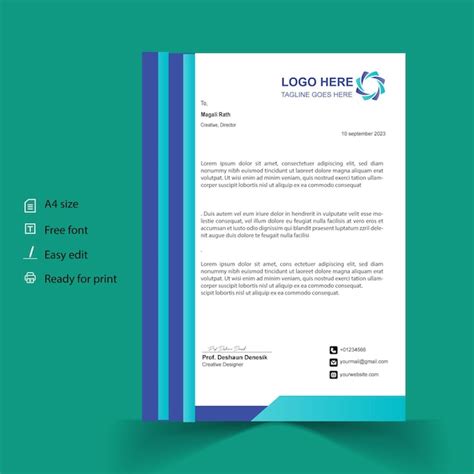 Premium Vector Letterhead Design