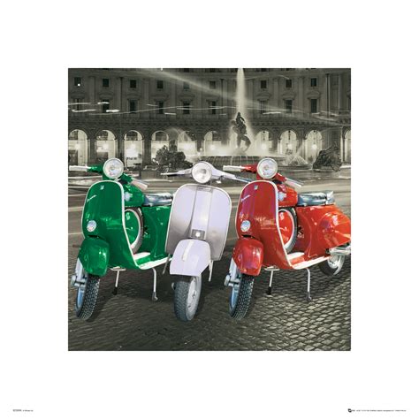 Size of this png preview of this svg file: Italien - Vespas Italien Flagge - Kunstdruck - 40x40