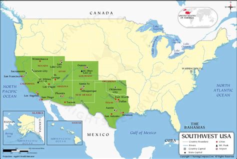 Southwest Us Map Map Of Southwest Usa Southwest States Map United