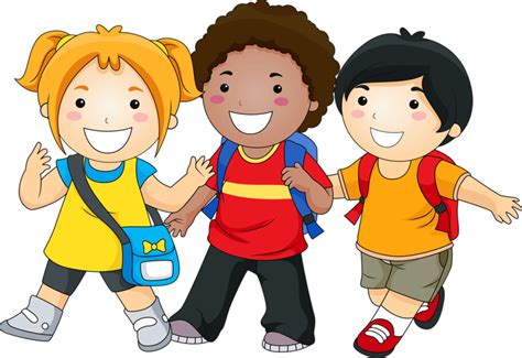 Сборник №4 Cartoon Clip Art Kids Going To School Friends Clipart