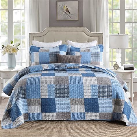 Buy Queen Size Bedspreadsquilt Set Queencotton Patchwork Plaid Quilt