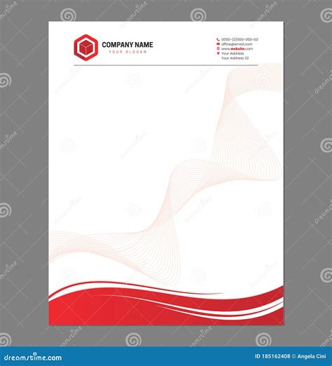 Red Business Letterhead Template For Print With Logo Stock Vector