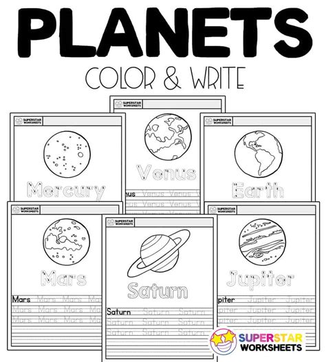 Planets Handwriting Worksheets Superstar Worksheets