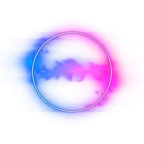 Pink Blue Smoke Neon Border Light Circle Frame Neon Neon Border