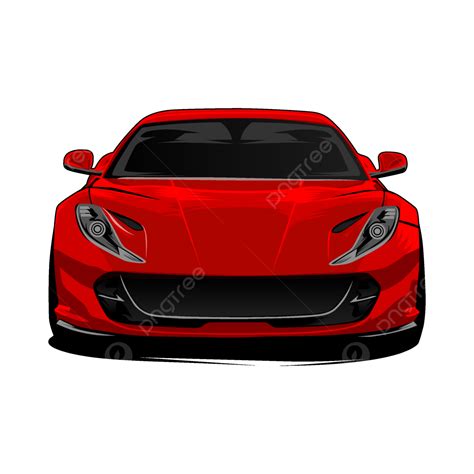 Vector Red Sport Car Front Transparent Background Vector Car