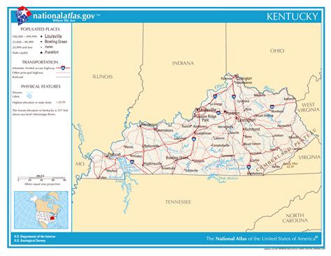 Large Detailed Map Of Kentucky State Kentucky State Usa Maps Of