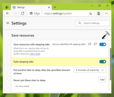 Enabledisable Fade Sleeping Tabs In Microsoft Edge