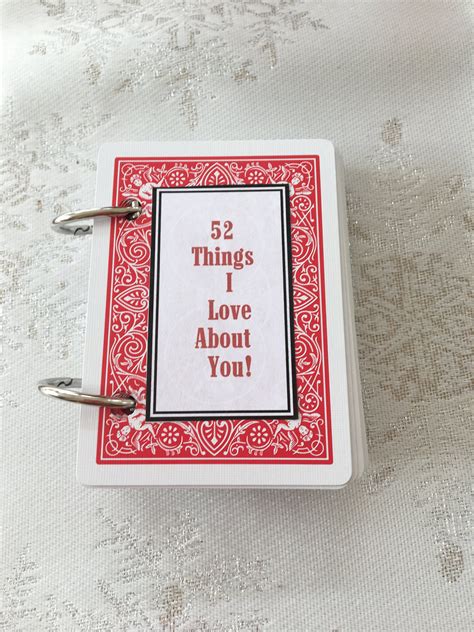 22 Things I Love About You Deck Of Cards Template