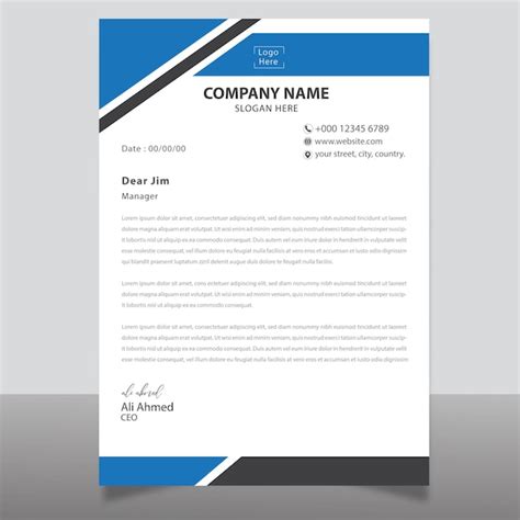 Premium Vector Letterhead Design Template