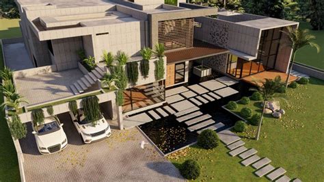 Modern Luxury House Model And Render Modern House Design 3d Model