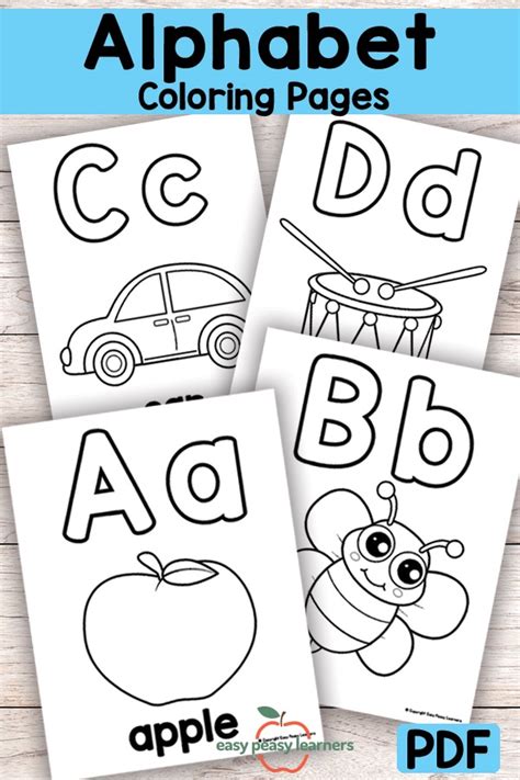 Alphabet Coloring Pages Easy Peasy Learners