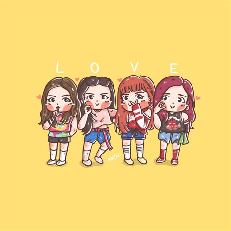 Image Result For Cute Blackpink Cartoons In 2019 Blackpink Black