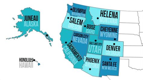 Us Western Region States And Capitals