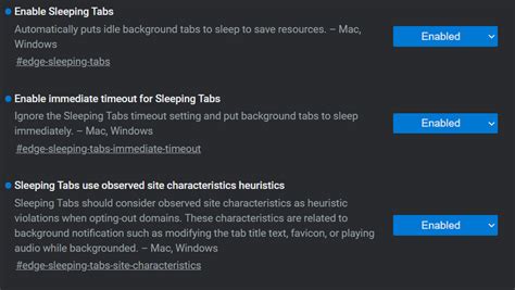 Enable Or Disable Sleeping Tabs In Microsoft Edge