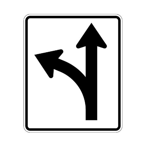 Straight Or Left Turn Only Sign R3 6L Advanced Sign