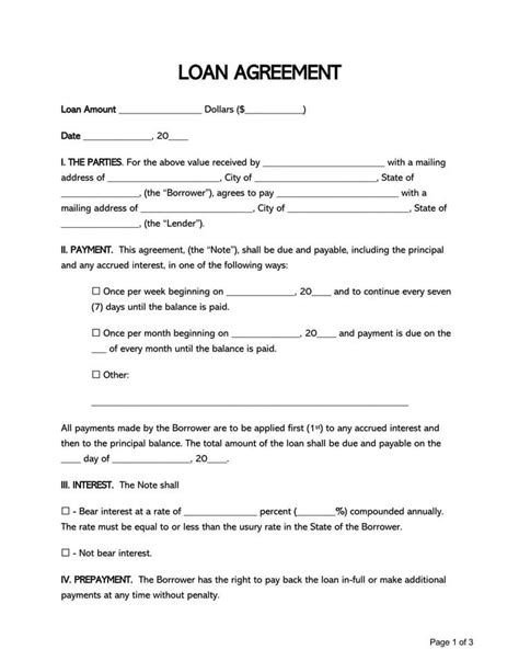 Free Loan Agreement Templates Forms Word PDF