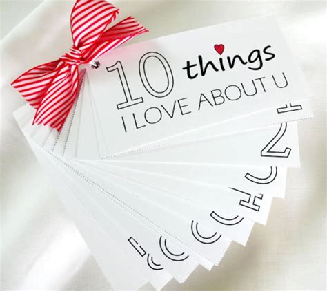 Diy 10 Things I Love About You Booklet Printable Etsy