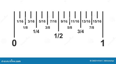 Inch Divided Into 16 Fractions Part Of Typical Imperial Inch Ruler