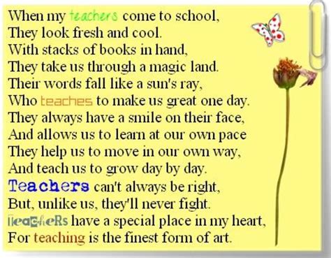 Teachers Poem Thank You