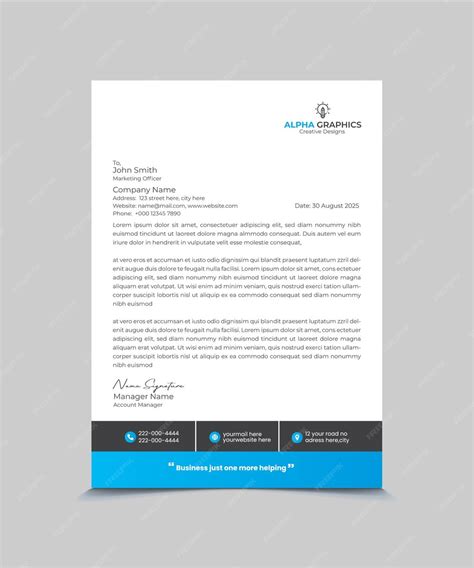 Premium Vector Corporate Letterhead Design