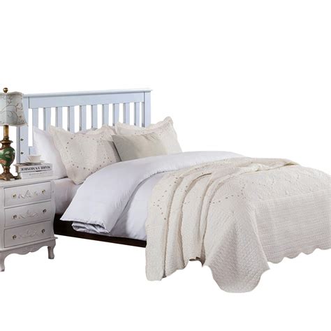 Brandream White Quilts Set Queen Size Bedspreads Farmhouse Bedding 100