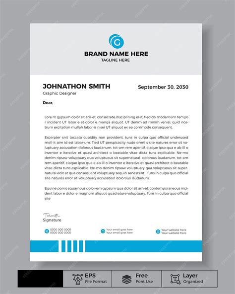 Premium Vector Corporate Letterhead Design Template