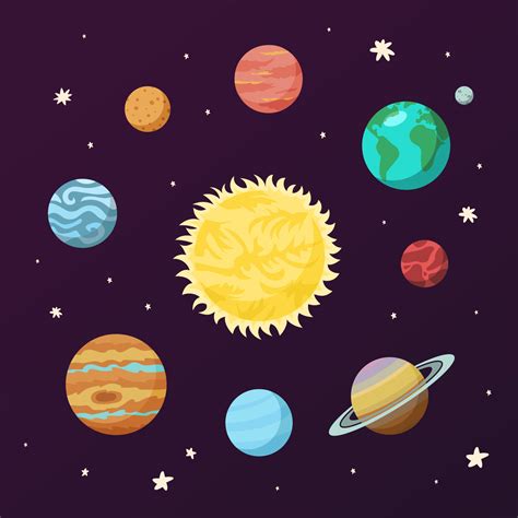 Colorful Poster Solar System Planets Astronomy Education And Science