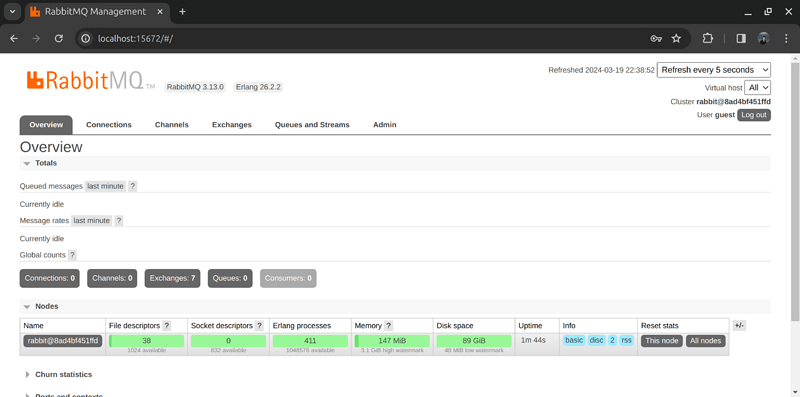 RabbitMQ Management Dashboard