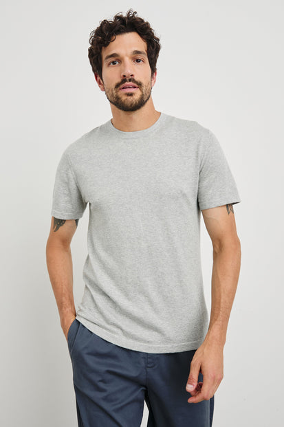 MASON COTTON CASHMERE T-SHIRT - HEATHER GREY