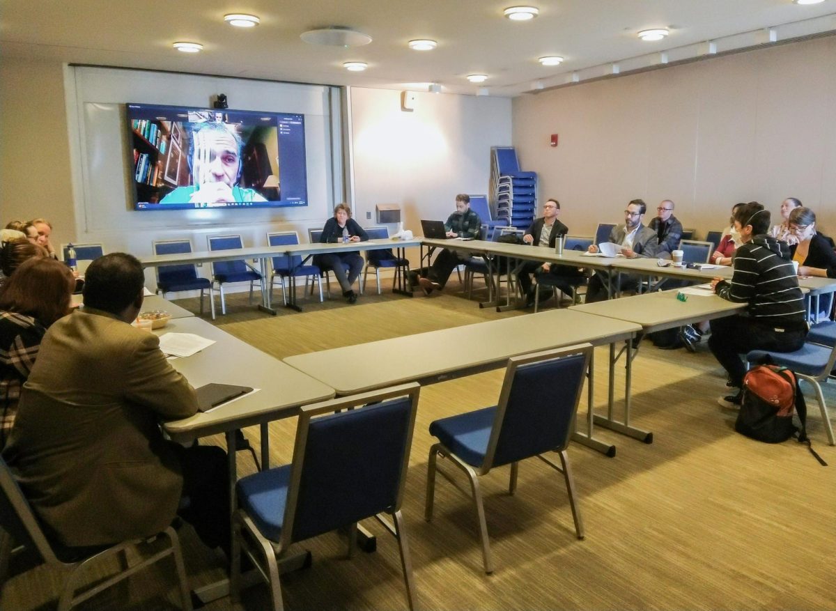 The Faculty-Staff Union, which represents both faculty and librarians on campus, met with the university. Photo sent in by Elijah Horwath.